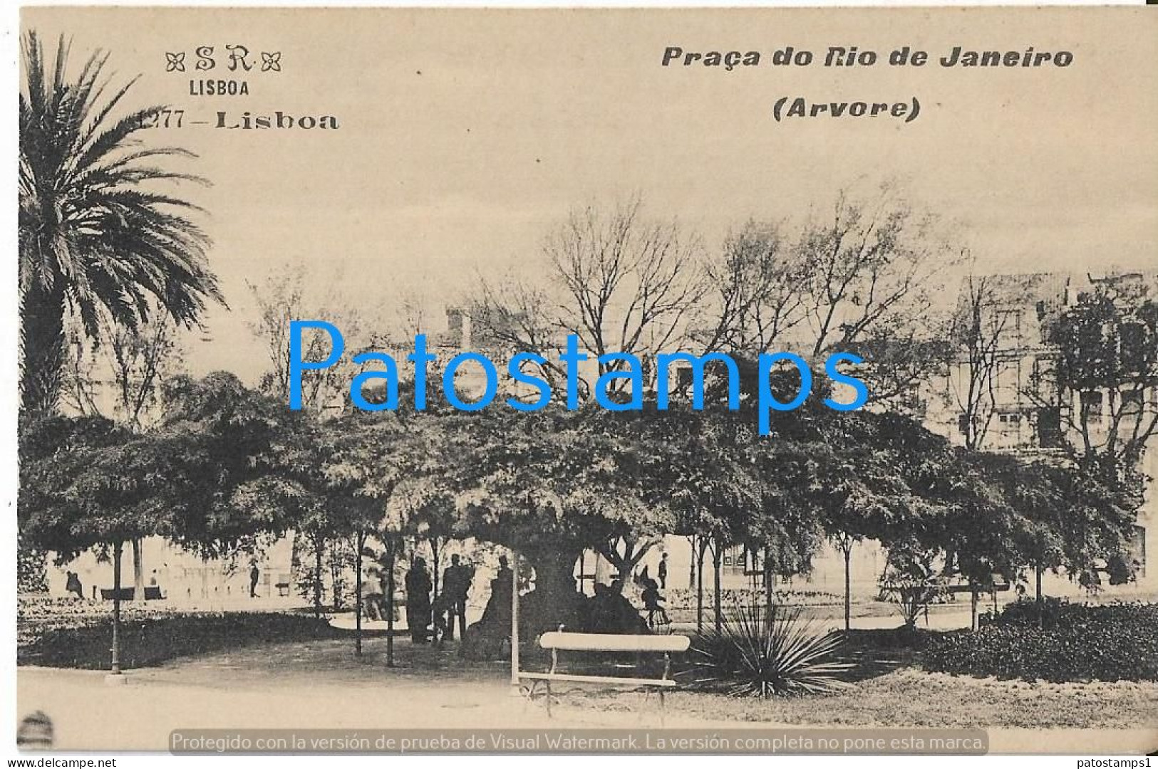 228730 PORTUGAL LISBOA SQUARE OF RIO DE JANEIRO POSTAL POSTCARD - Otros & Sin Clasificación