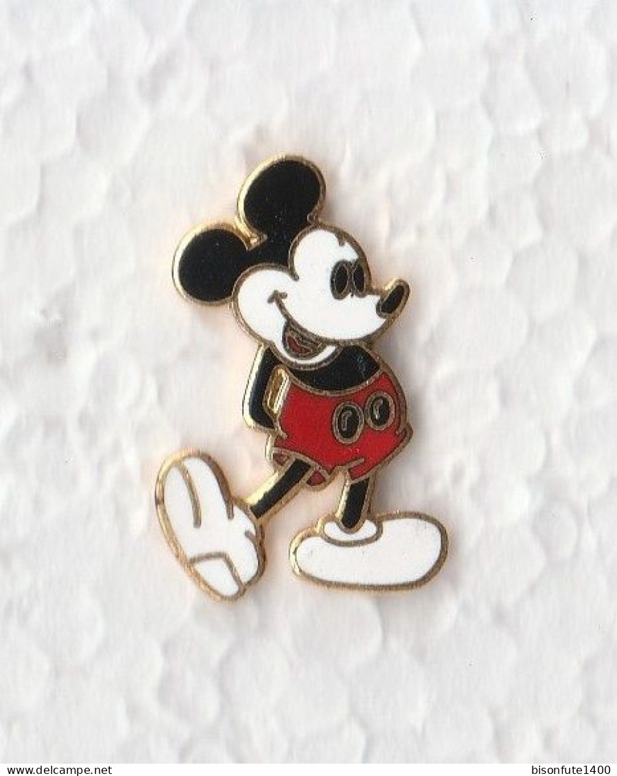 1 Pin's MICKEY - DISNEY - En Métal Doré Et 1 Attache. - Disney