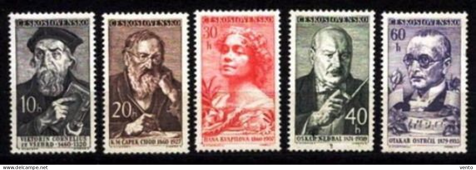 CS 1960 Mi 1216-20 Yt 1099-1103 ** Famous People - Unused Stamps