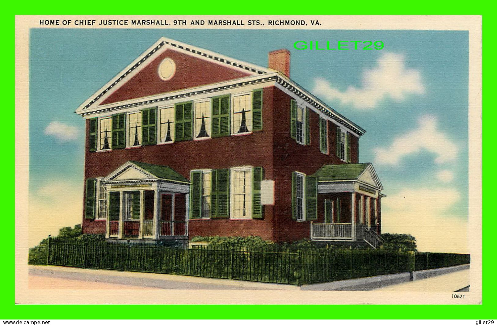 RICHMOND, VA - HOME OF CHIEF JUSTICE MARSHALL - TRAVEL IN 1941 -  PUB. BY RICHMOND NEWS CO - - Richmond