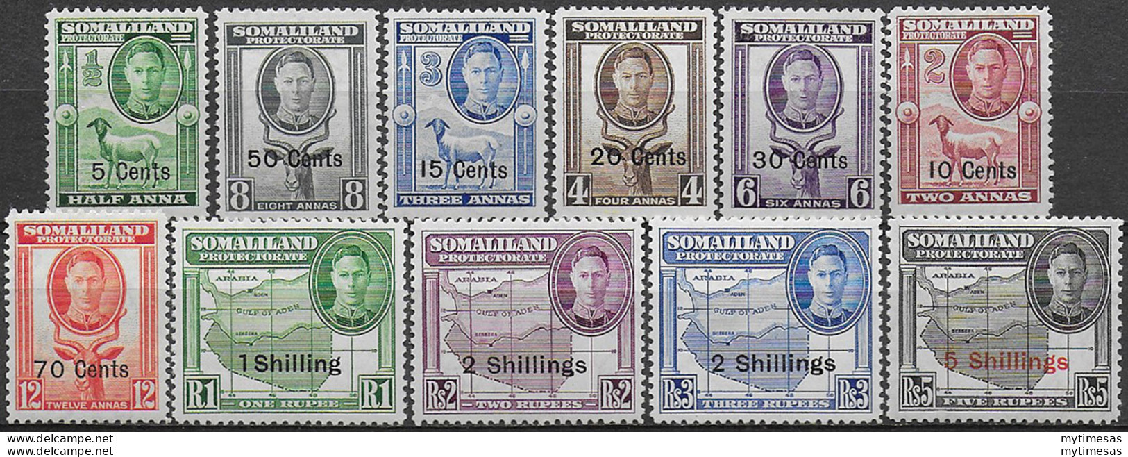 1951 Somaliland Protectorate New Currency 11v. MNH SG N. 125/35 - Otros & Sin Clasificación