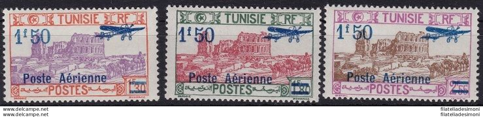 1930 TUNISIA/TUNISIE - Yvert PA N. 10/12 3 Valori MLH/* - Sonstige & Ohne Zuordnung