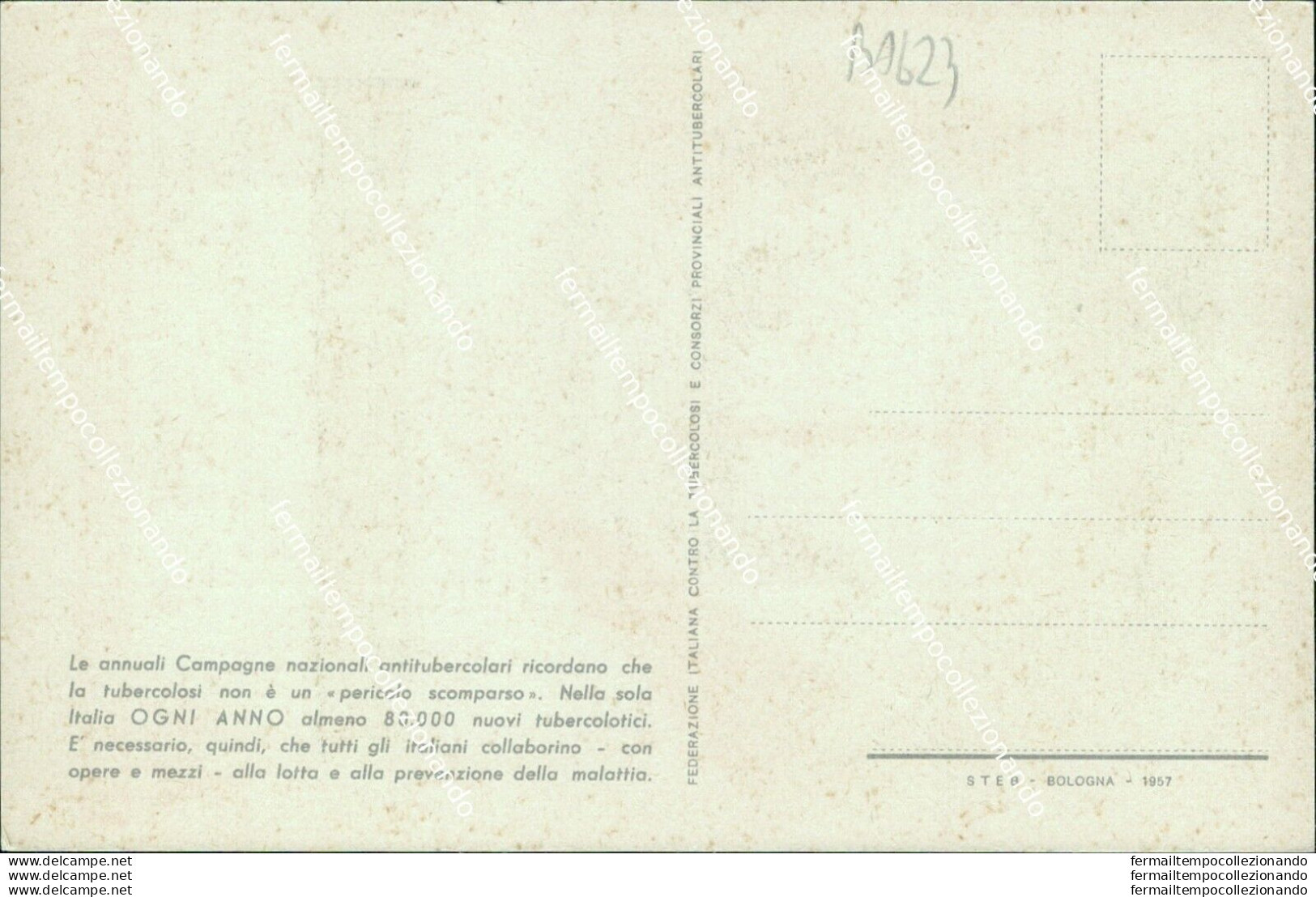 Ba623 Cartolina Campagna Nazionale Antitubercolare 1957 - Other & Unclassified