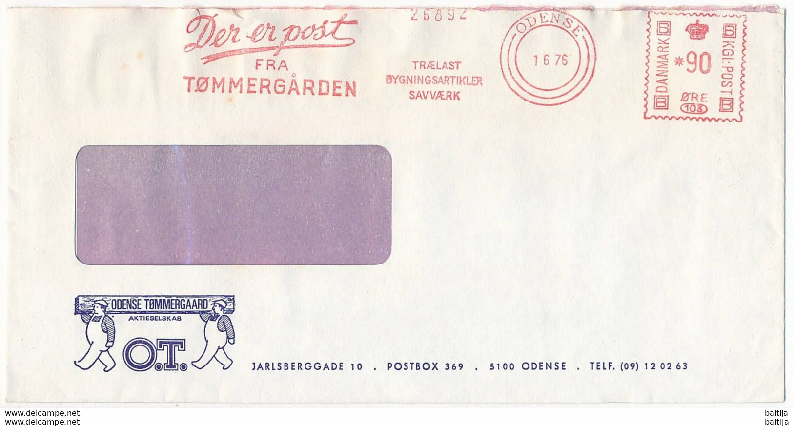 EMA Meter Slogan Cover Hasler / Lumber, Timber, Sawmill - 1 June 1976 Odense - Covers & Documents