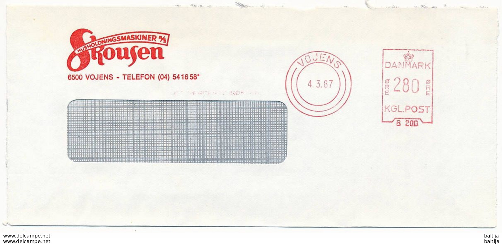 EMA Meter Slogan Cover Hasler / Skousen - 4 March 1987 Vojens - Storia Postale