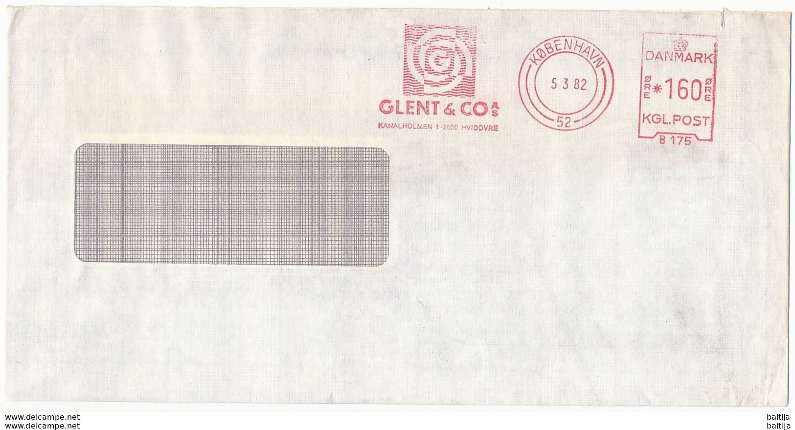 EMA Meter Slogan Cover Hasler / Glent & Co - 5 March 1982 København 52 - Brieven En Documenten