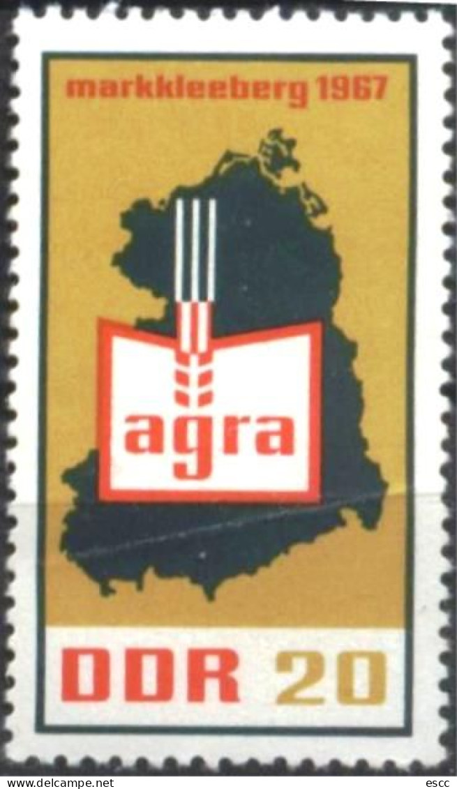 Mint Stamp Agricultural Exhibitions Map 1967  From  Germany DDR - Ongebruikt