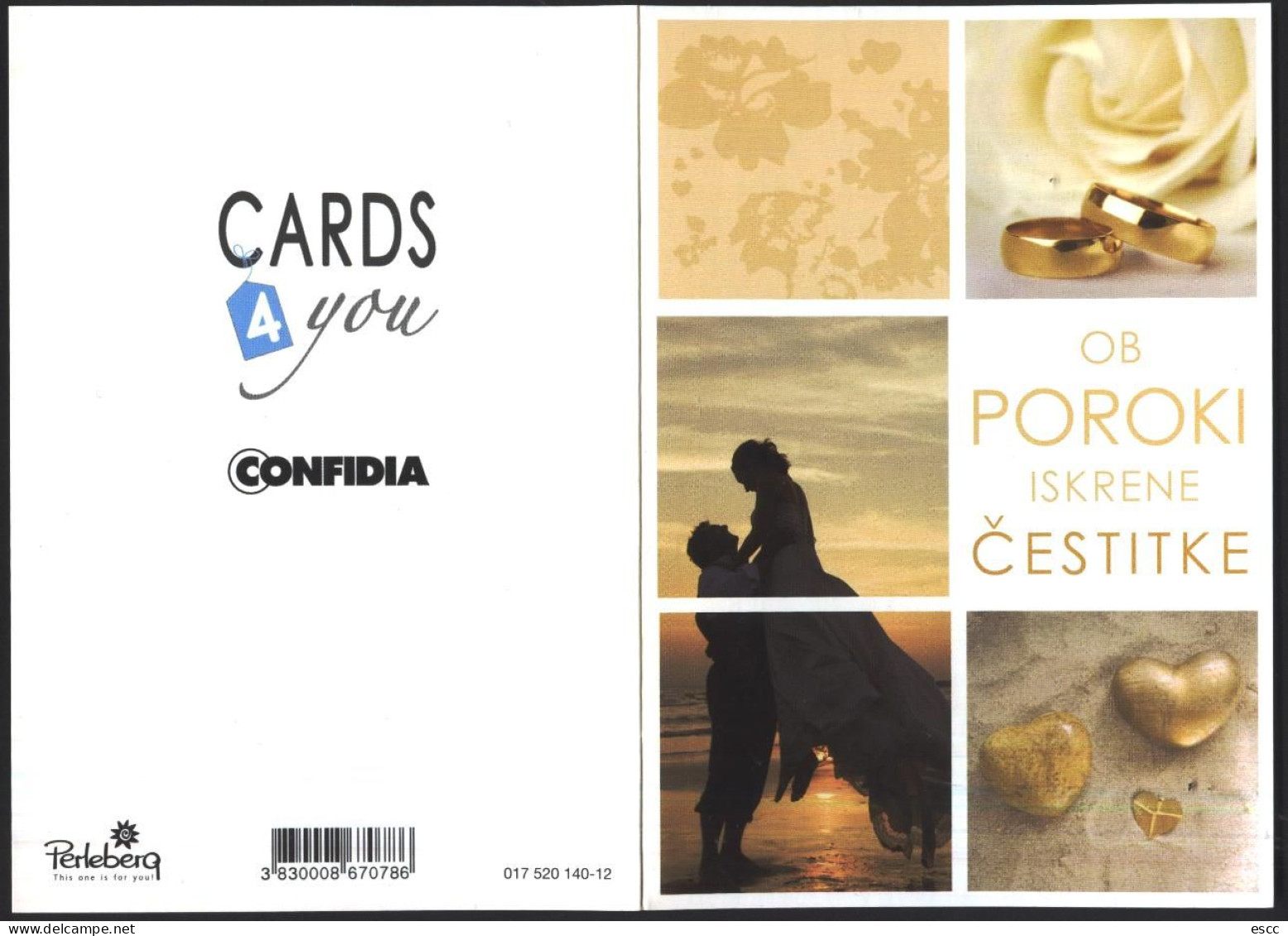 Card Congratulations On The Wedding  From Slovenia - Zonder Classificatie