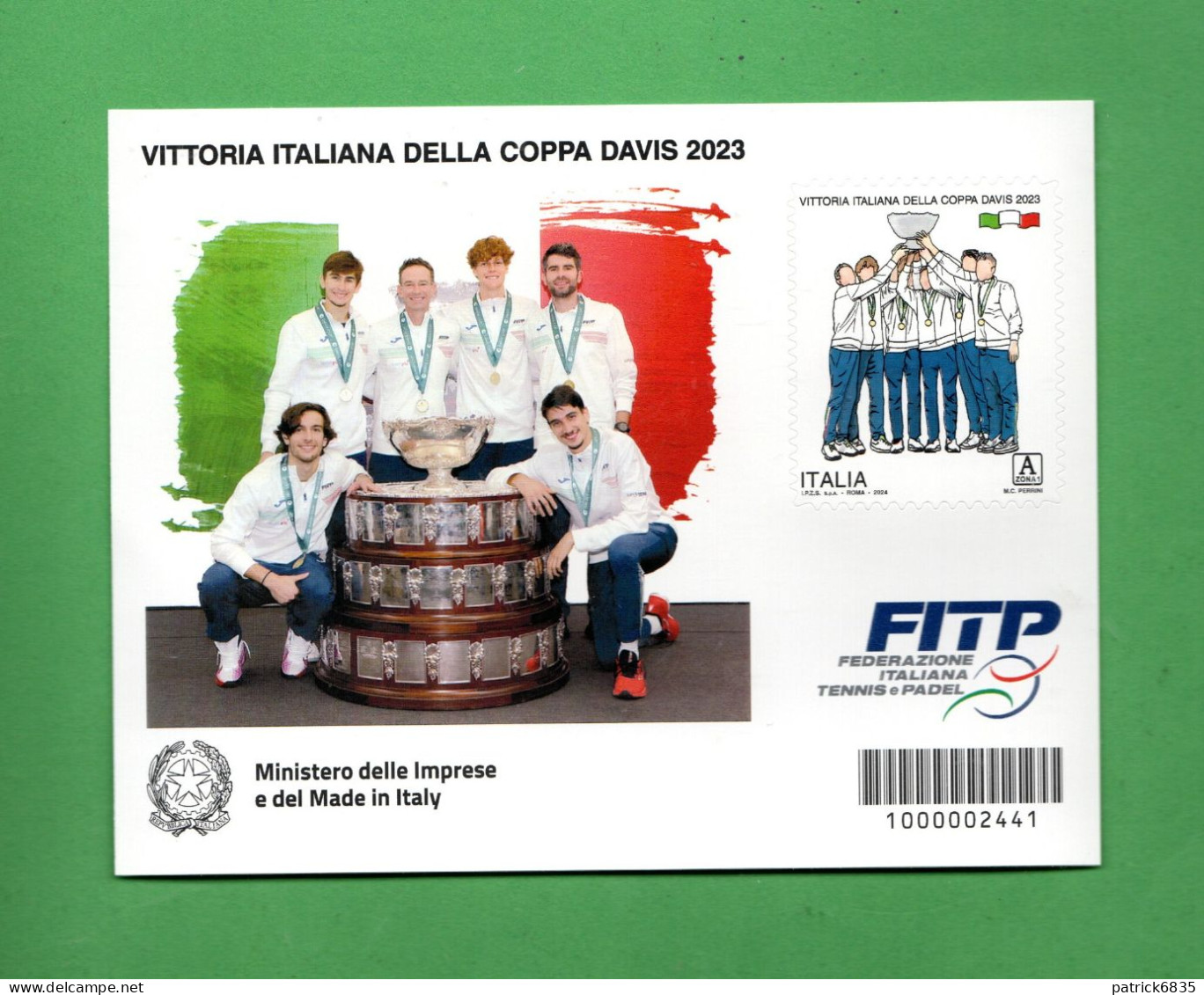 ITALIA **-2024 -  VITTORIA ITALIANA Della COPPA DAVIS 2023 -  A Zona1 € 3,60.   FOGLIETTO MNH**. - 2021-...: Ungebraucht