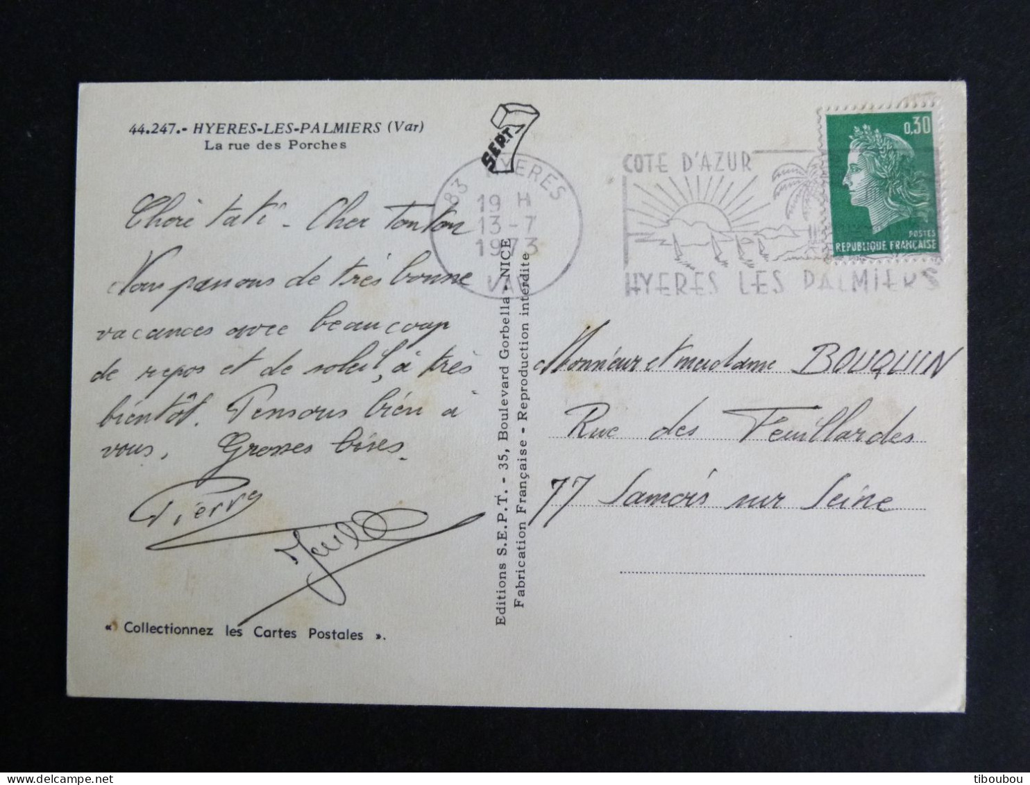 HYERES - VAR - FLAMME SUR MARIANNE CHEFFER - LA RUE DES PORCHES - Mechanical Postmarks (Advertisement)