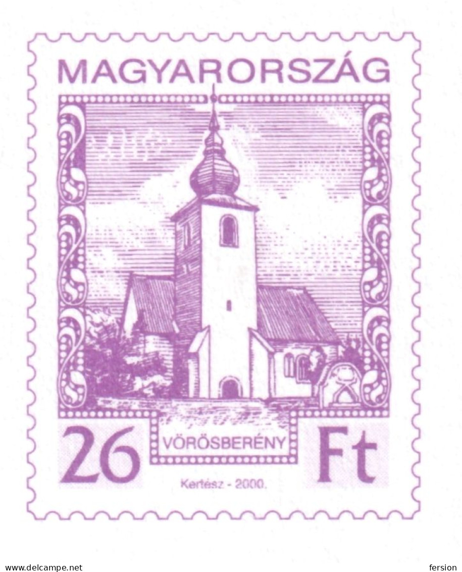 2000 Ungarn Hungary Hongrie - Entier Postal - Ganzsache - Postal Stationery Church Cathedral VÖRÖSBERÉNY POSTCARD 20 Ft - Ganzsachen