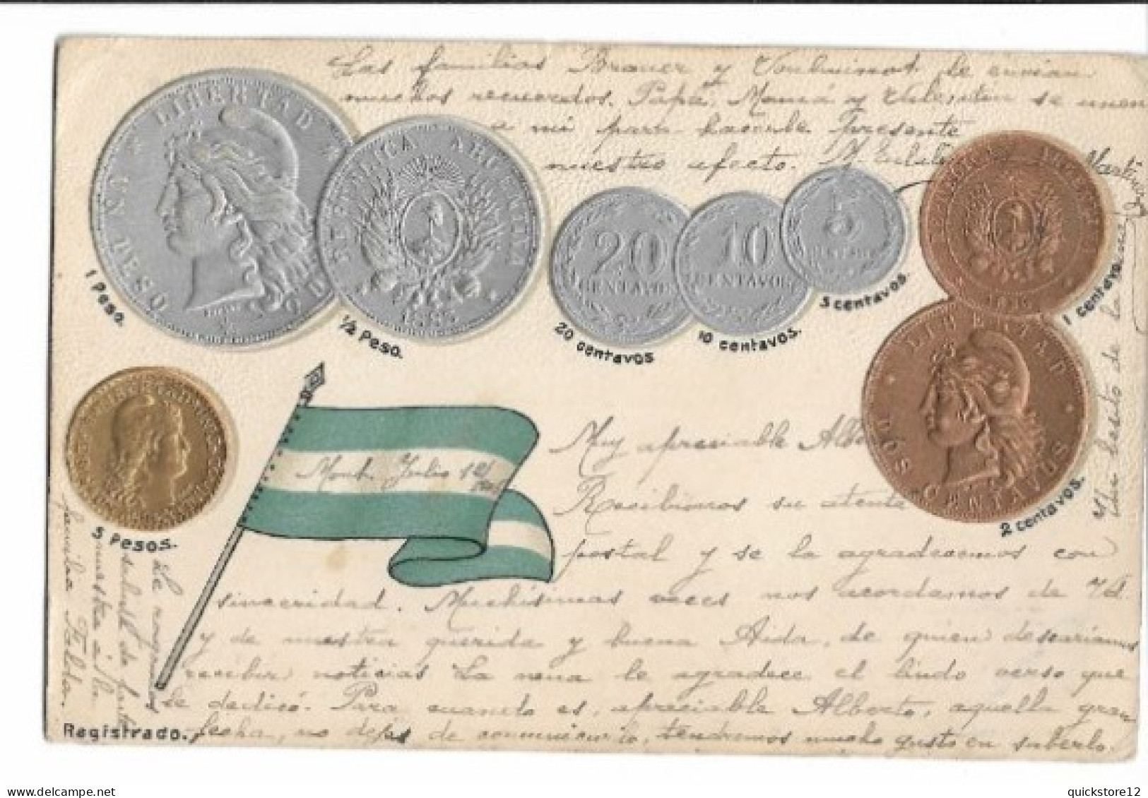 Postal Numismática Argentina  - 7403 - Monnaies (représentations)