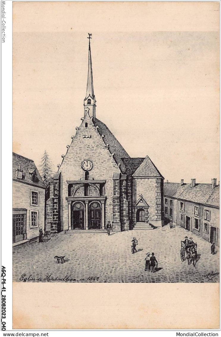 AGQP6-0405-41 - MONDOUBLEAU - église De Mondoubleau En 1842 - Vendome