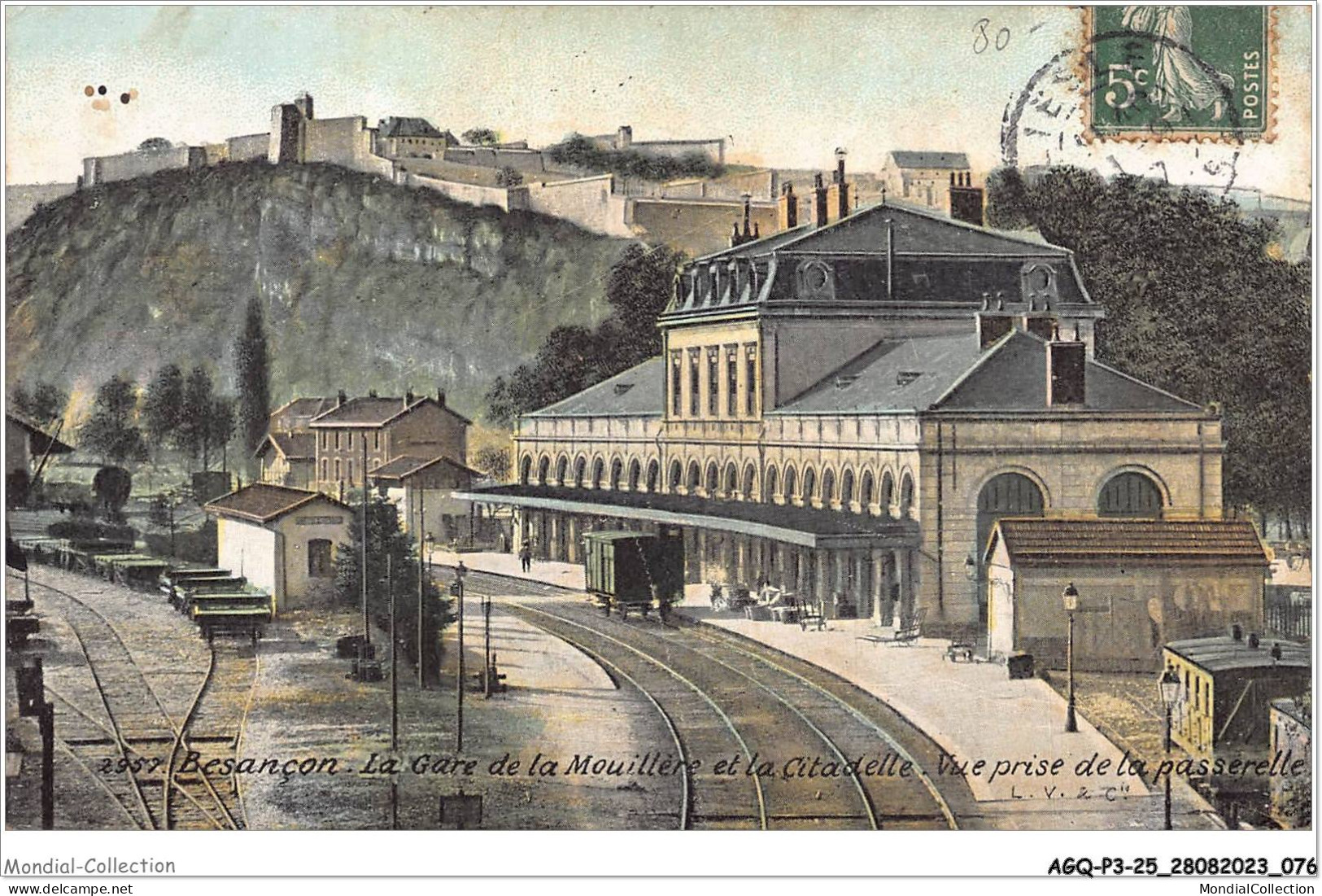 AGQP3-0200-25 - BESANCON - La Gare De La Mouillère Et La Citadelle - Vue Prise De La Passerelle - Besancon