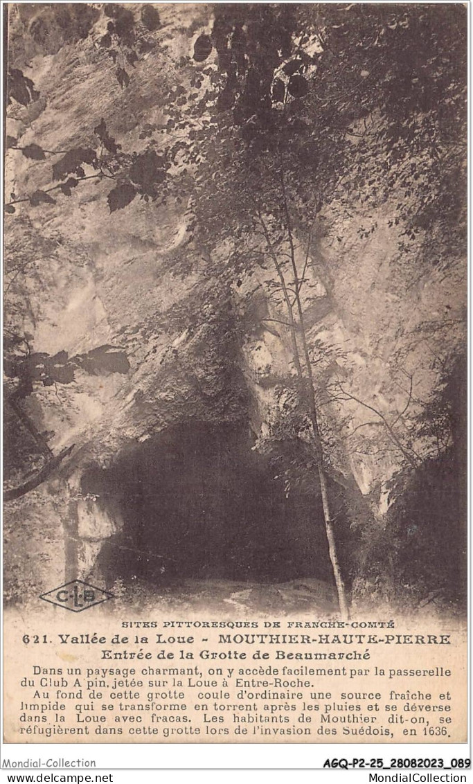 AGQP2-0119-25 - MOUTHIER-HAUTE-PIERRE - Entrée De La Grotte De Beaumarché - Vallée De La Loue - Besancon