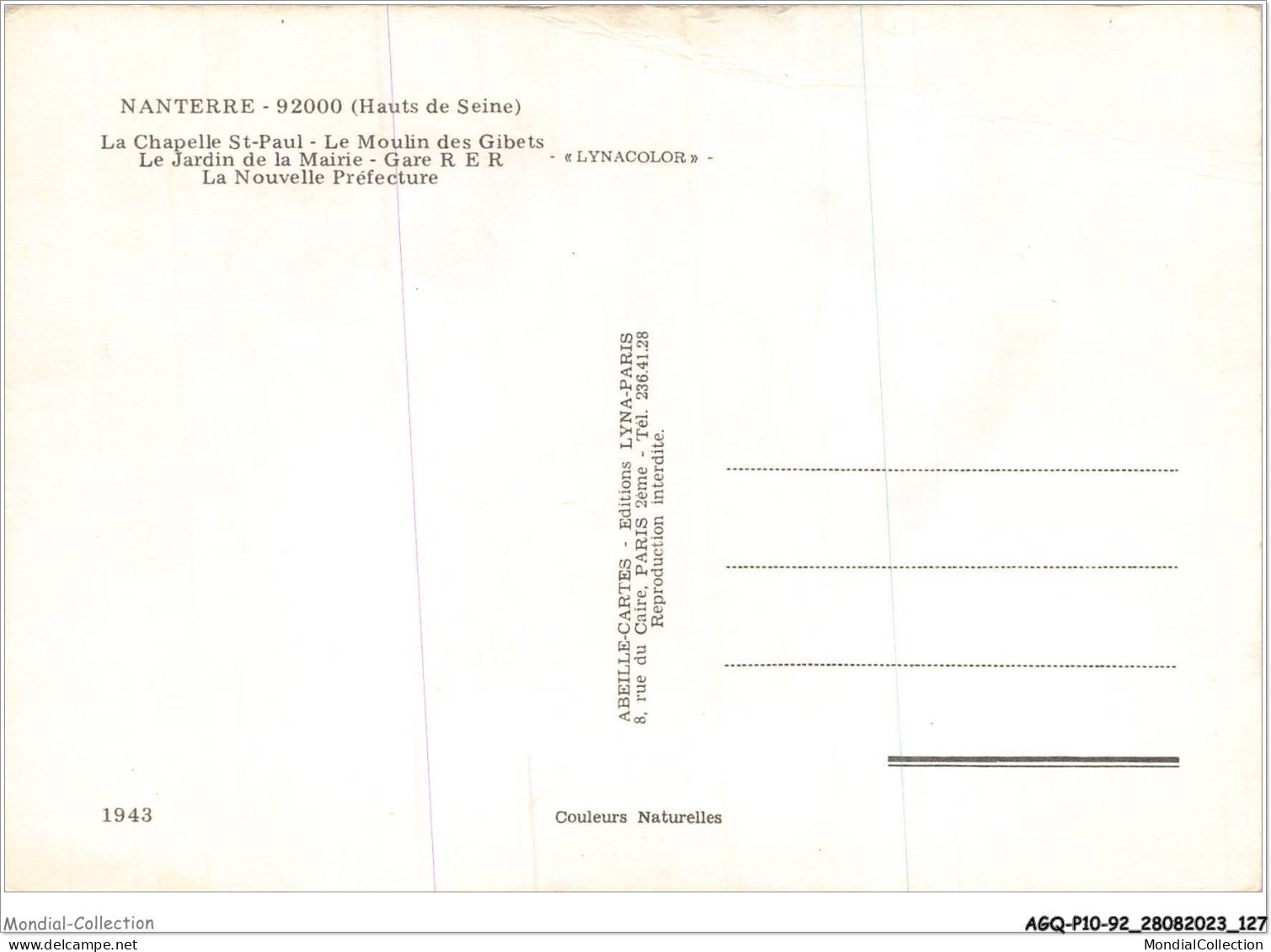 AGQP10-0826-92 - NANTERRE - Vue Générale  - Nanterre