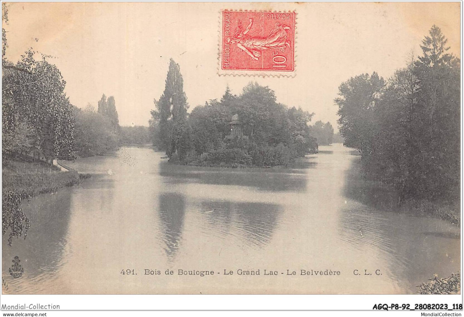 AGQP8-0648-92 - Bois De BOULOGNE - Le Grand Lac - Le Belvedère  - Boulogne Billancourt