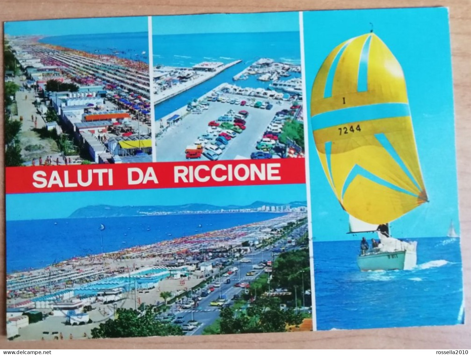 CARTOLINA ITALIA RIMINI RICCIONE SALUTI VEDUTINE  Italy Postcard ITALIEN Ansichtskarten - Saluti Da.../ Gruss Aus...