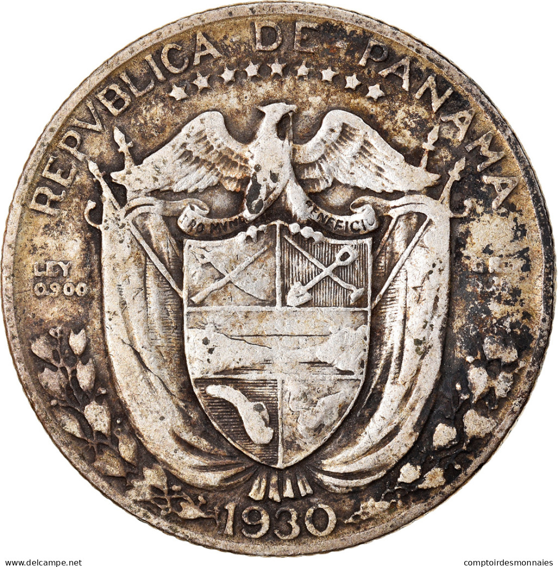 Monnaie, Panama, 1/4 Balboa, 1930, TTB, Argent, KM:11.1 - Panama