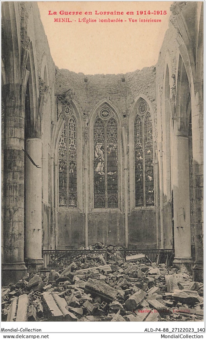 ALDP4-88-0371 - MENIL - L'église Bombardée - Vue Intérieure - Epinal