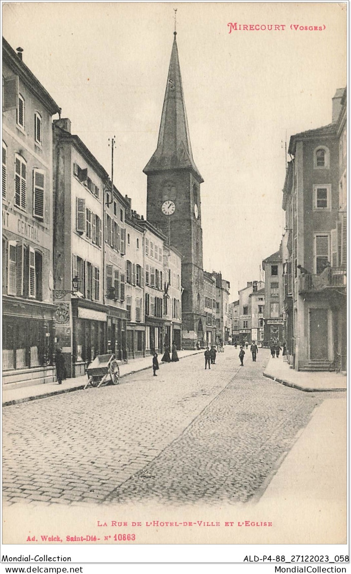 ALDP4-88-0330 - MIRECOURT - La Rue De L'hôtel De Ville Et L'église - Mirecourt