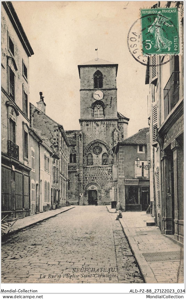 ALDP2-88-0118 - NEUFCHATEAU - La Rue Et L'église Saint-christophe - Neufchateau