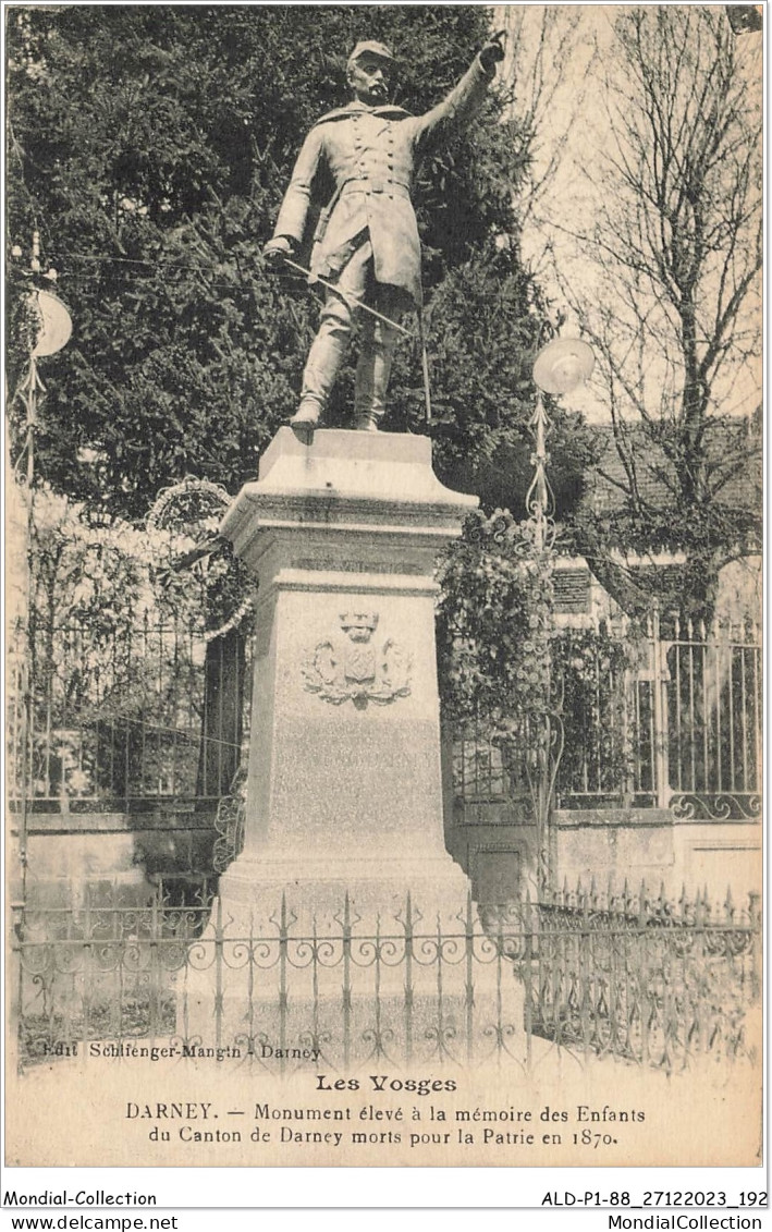 ALDP1-88-0097 - DARNEY - Monument élevé à La Mémoire Des Enfants Du Canton De Darney Morts Pour La Patrie En 1870 - Darney