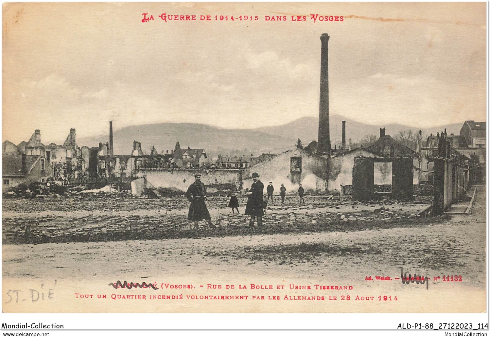 ALDP1-88-0058 - SAINT-DIE - La Guerre De 1914-1915 Dans Les Vosges - Rue De La Bolle Et Usine Tisserand - Saint Die