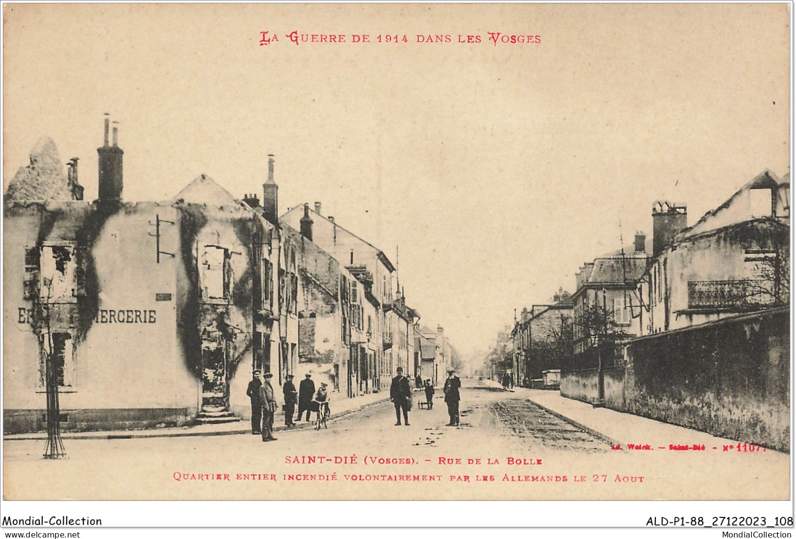 ALDP1-88-0055 - SAINT-DIE - La Guerre De 1914 Dans Les Vosges - Rue De La Bolle - Quartier Entier Incendié - Saint Die