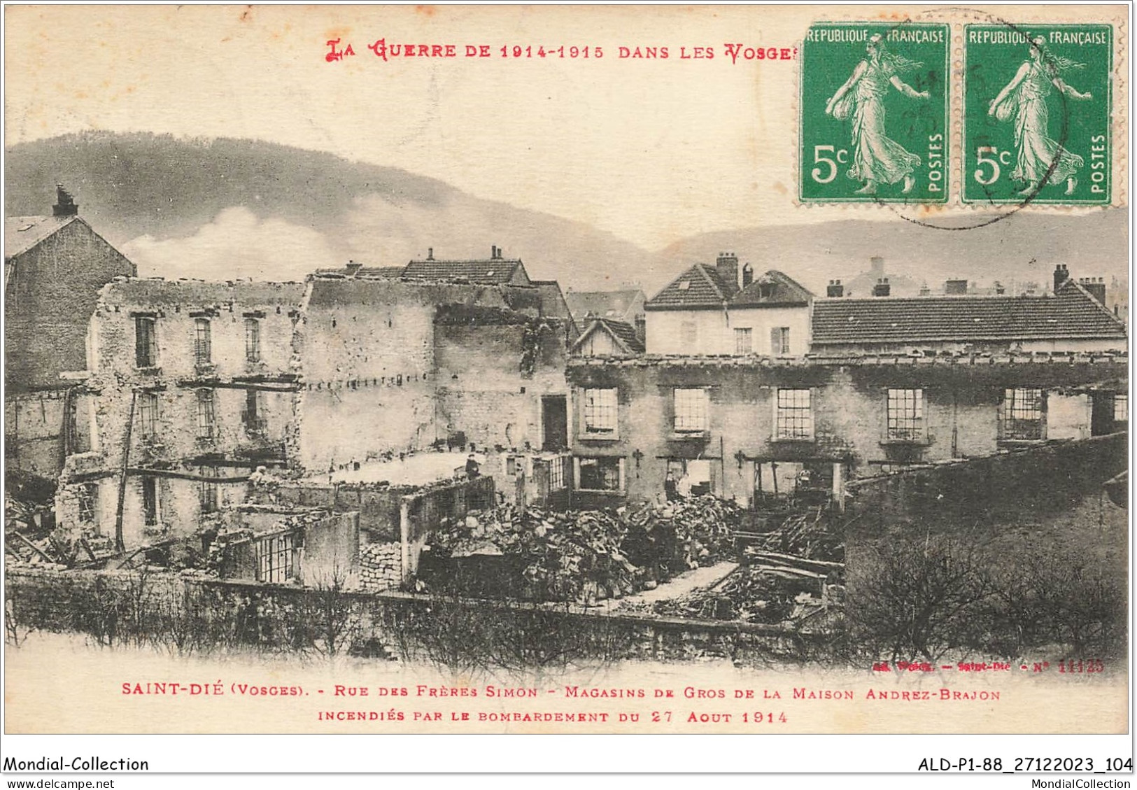 ALDP1-88-0053 - SAINT-DIE - Rue Des Frères Simon - Magasins De Gros De La Maison - La Guerre De 1914-1915 - Saint Die