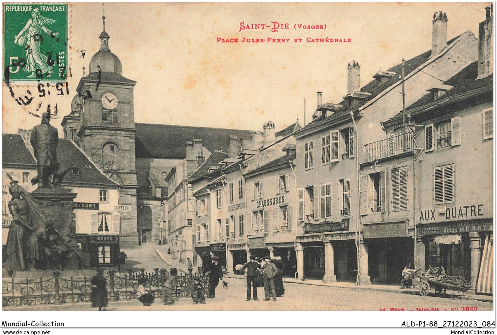 ALDP1-88-0043 - SAINT-DIE - Place Jules-ferry Et Cathédrale - Saint Die