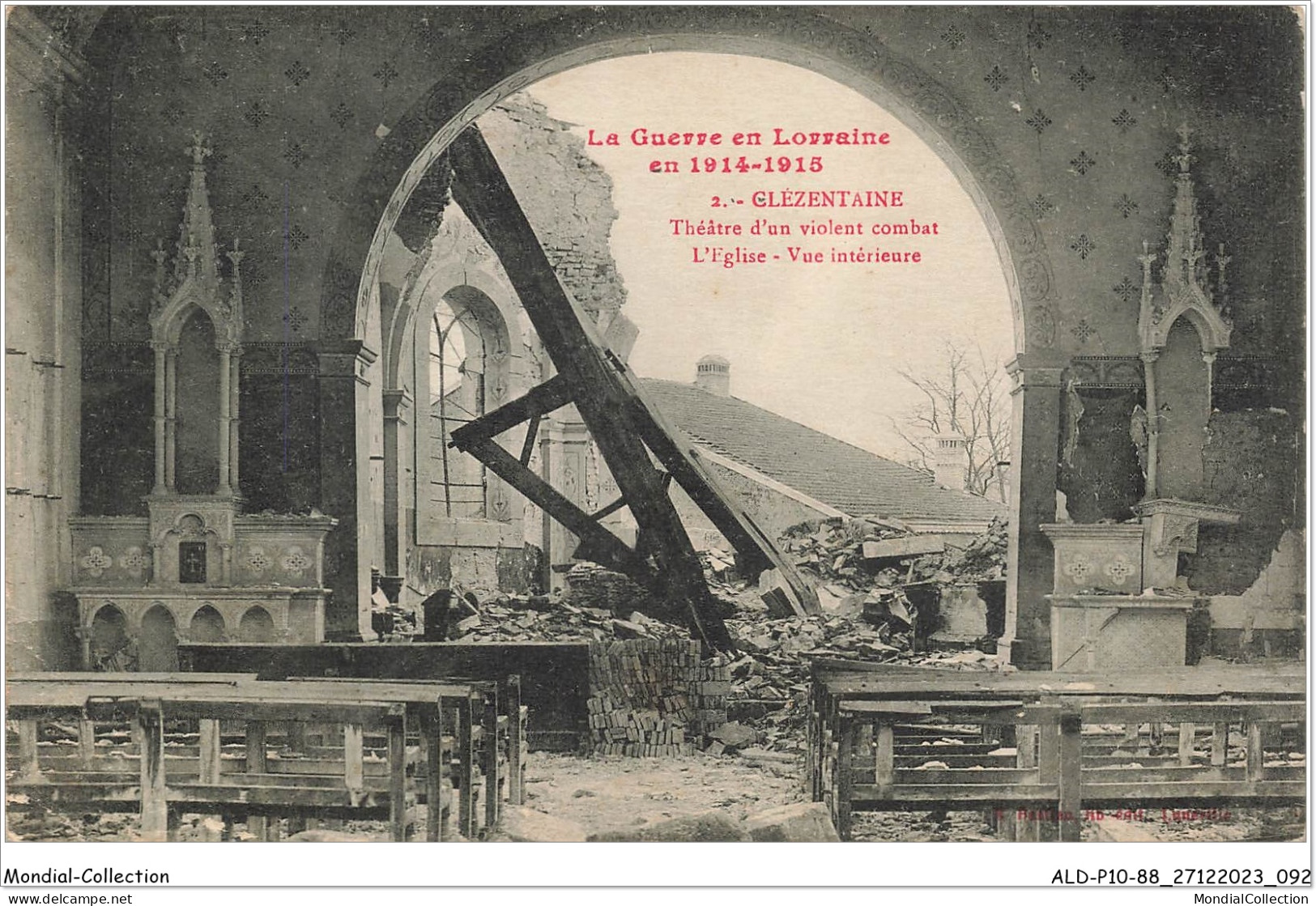 ALDP10-88-0947 - CLEZENTAINE - Théâtre D'un Violent Combat - L'église - Vue Intérieure - Rambervillers