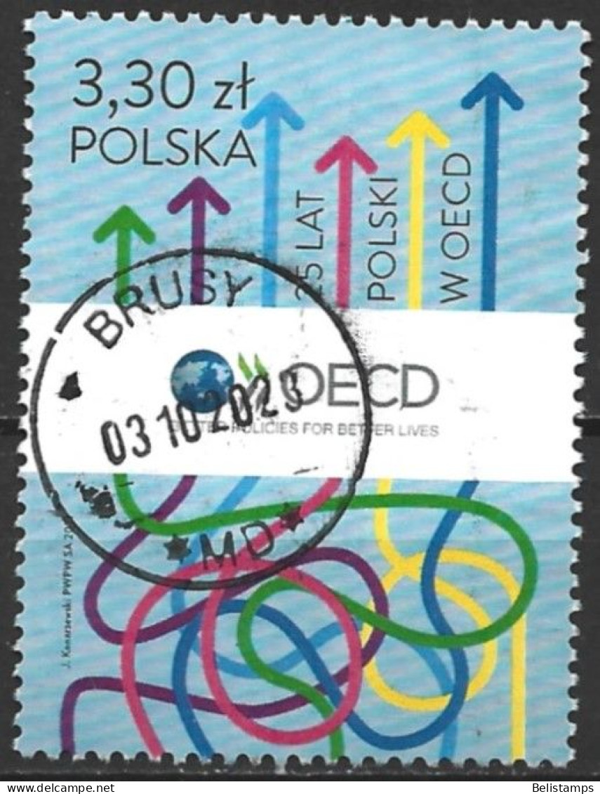 Poland 2021. Scott #4577 (U) Polish Membership In Organization For Economic.. 25th Anniv. (Complete Issue) - Used Stamps