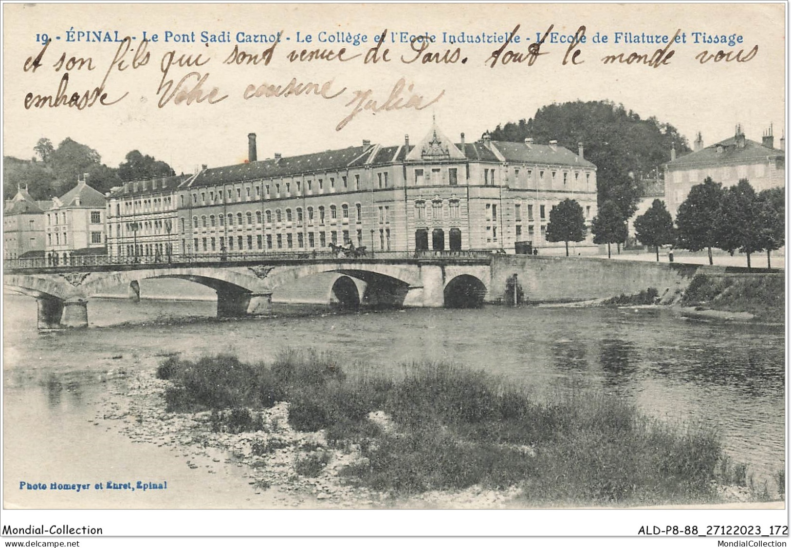 ALDP8-88-0787 - EPINAL - Le Pont Sadi-carnot - Le Collège Et L'école Industrielle - L'école De Filiature Et Tissage - Epinal