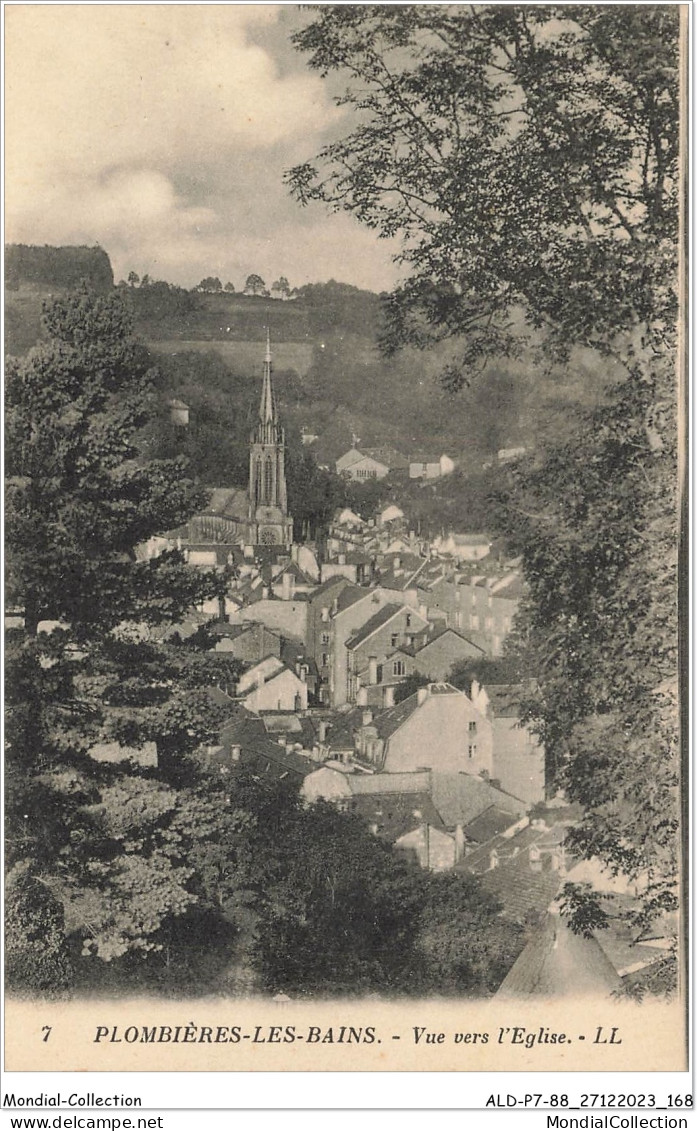 ALDP7-88-0685 - PLOMBIERES-LES-BAINS - Vue Vers L'église - Plombieres Les Bains