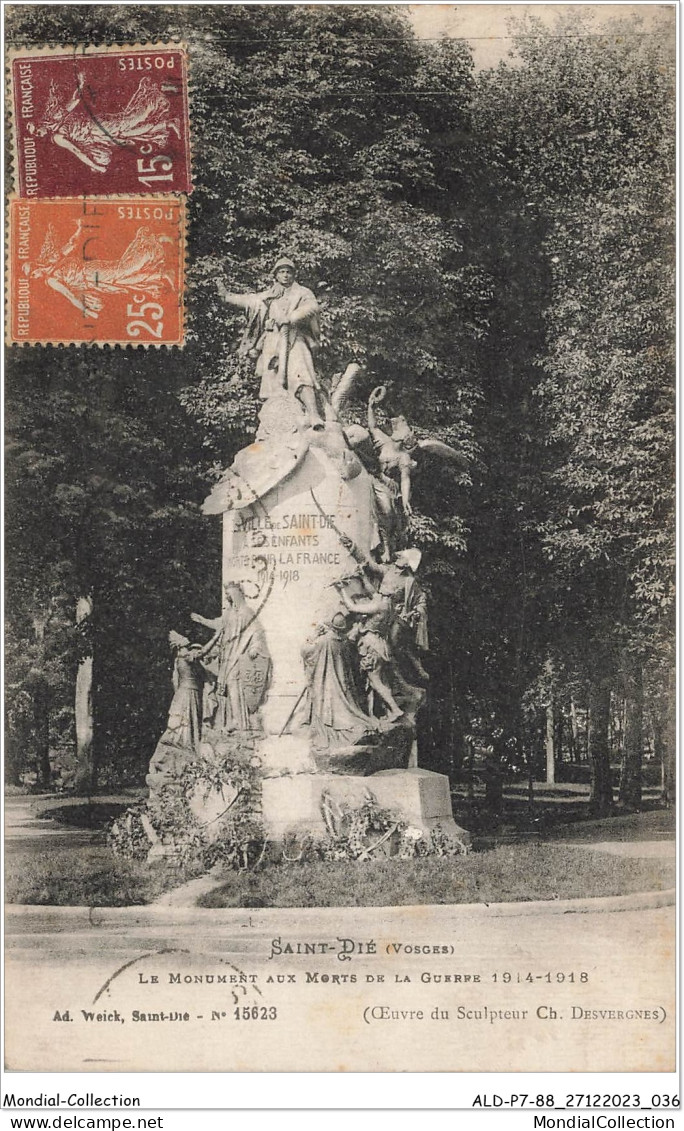 ALDP7-88-0619 - SAINT-DIE - Le Monument Aux Morts De La Guerre - Saint Die