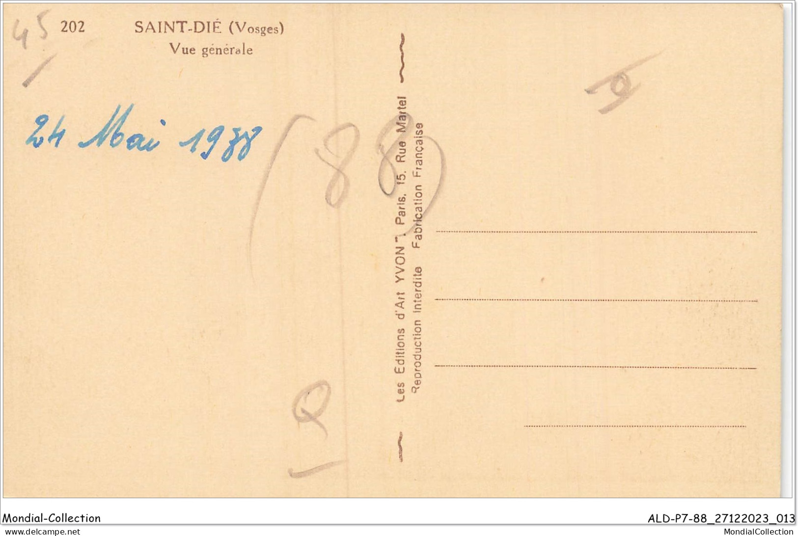 ALDP7-88-0607 - SAINT-DIE - Vue Générale - Saint Die