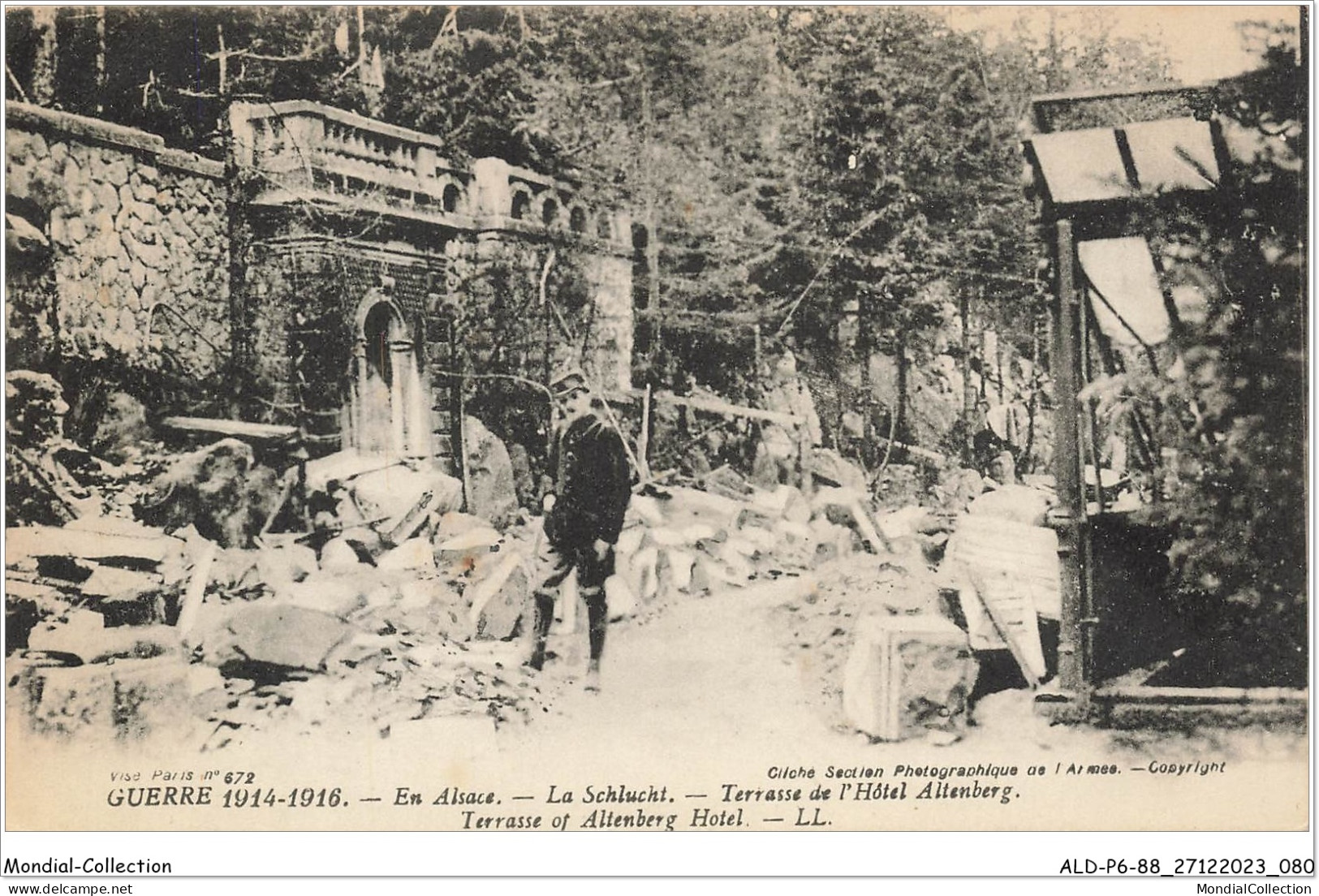 ALDP6-88-0541 - GUERRE 1914-1916 - EN ALSACE - La Schlucht - Terrasse De L'hôtel Altenberg - Andere & Zonder Classificatie