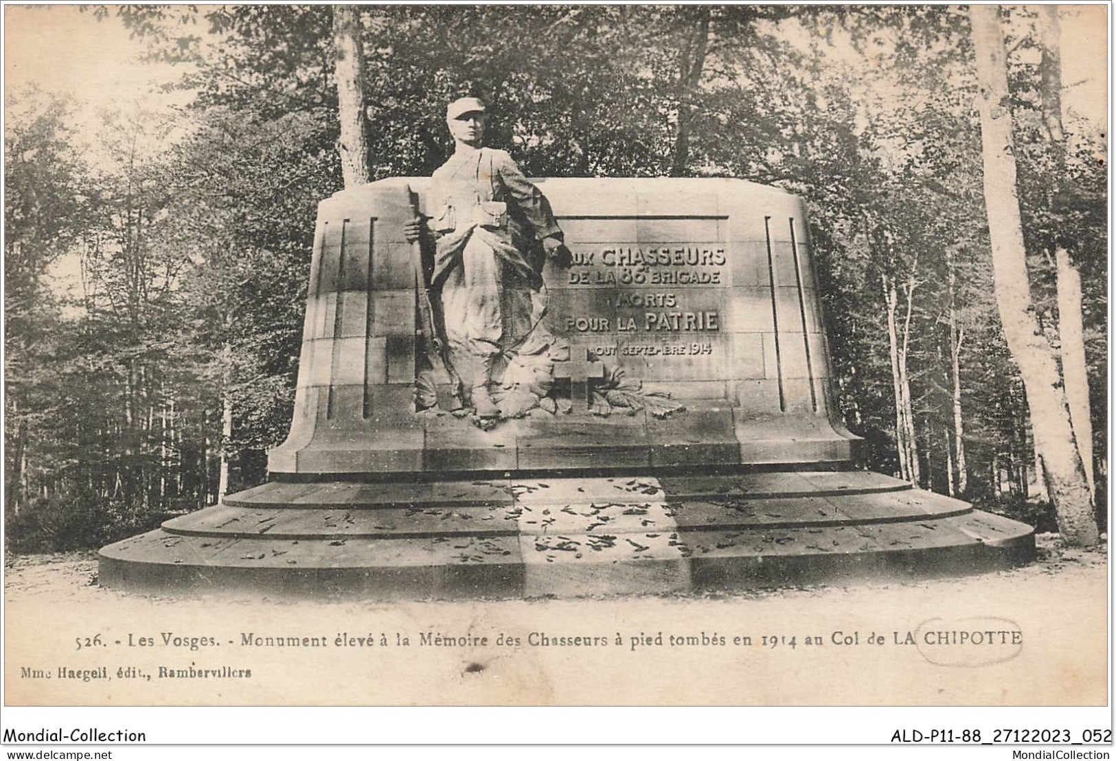 ALDP11-88-1027 - Monument élevé à La Mémoire Des Chasseurs à Pied Tombés En 1914 Au COL DE LA CHIPOTTE - Rambervillers