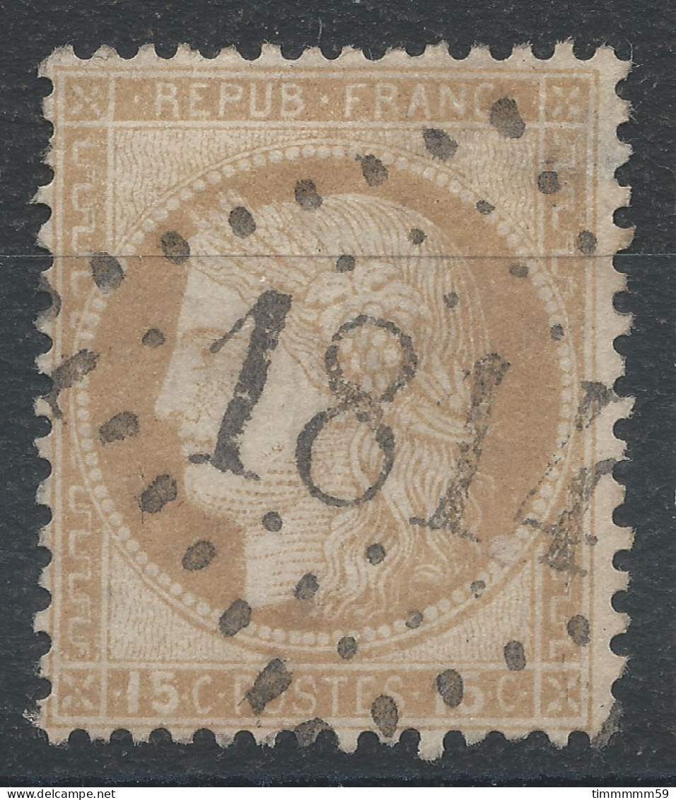 Lot N°83389   N°55, Oblitéré GC 1814 HUELGOAT(28), Indice 9, Clair - 1871-1875 Ceres