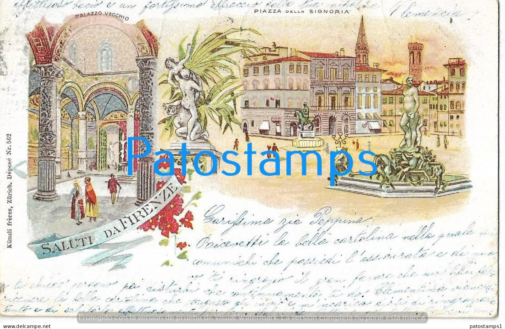 228752 ITALY FIRENZE ART ARTE SQUARE & PALACE MULTI VIEW CIRCULATED TO MILANO POSTAL POSTCARD - Other & Unclassified