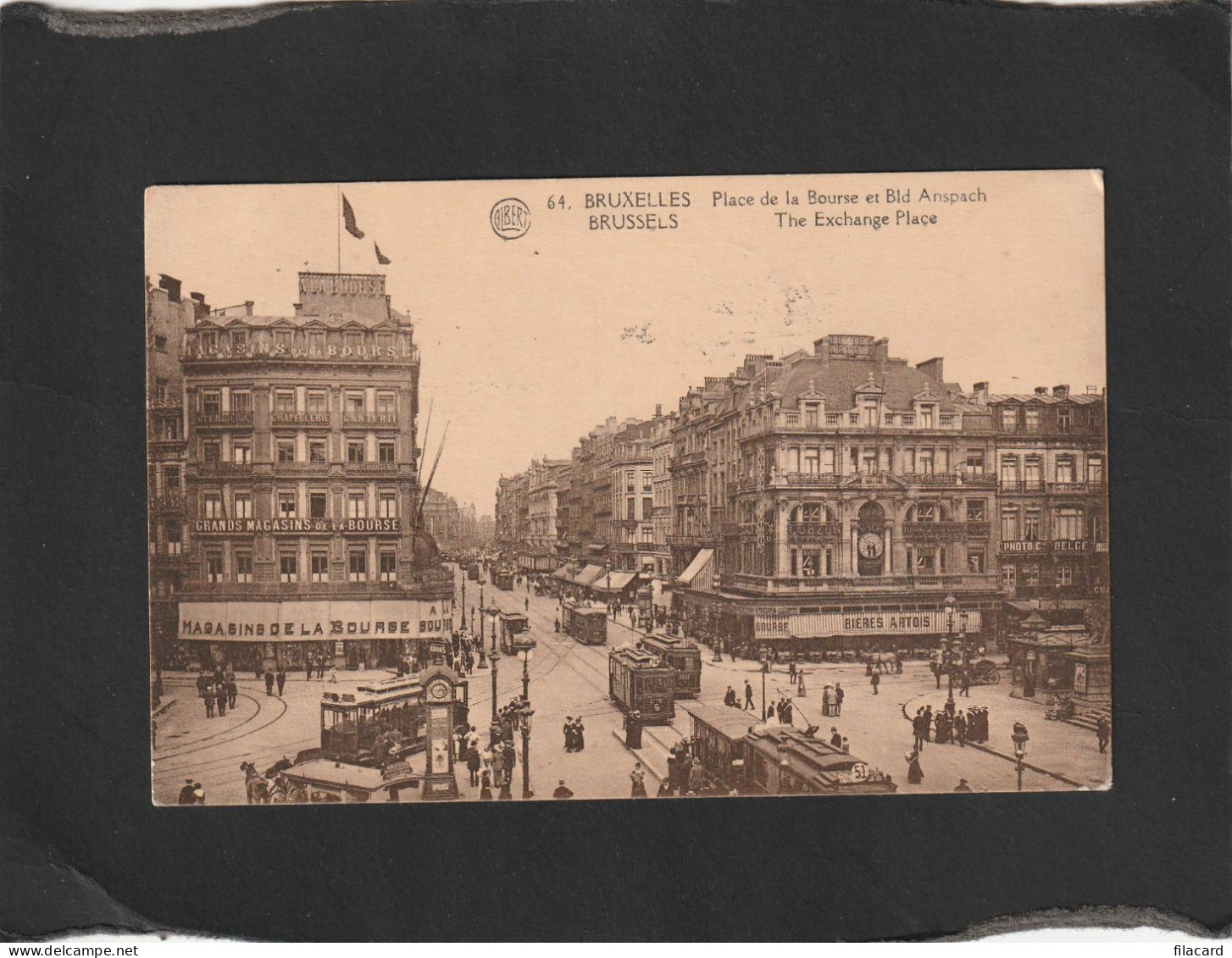 128934          Belgio,     Bruxelles,      Place  De La  Bourse   Et  Bld.  Anspach,   VG   1925 - Piazze