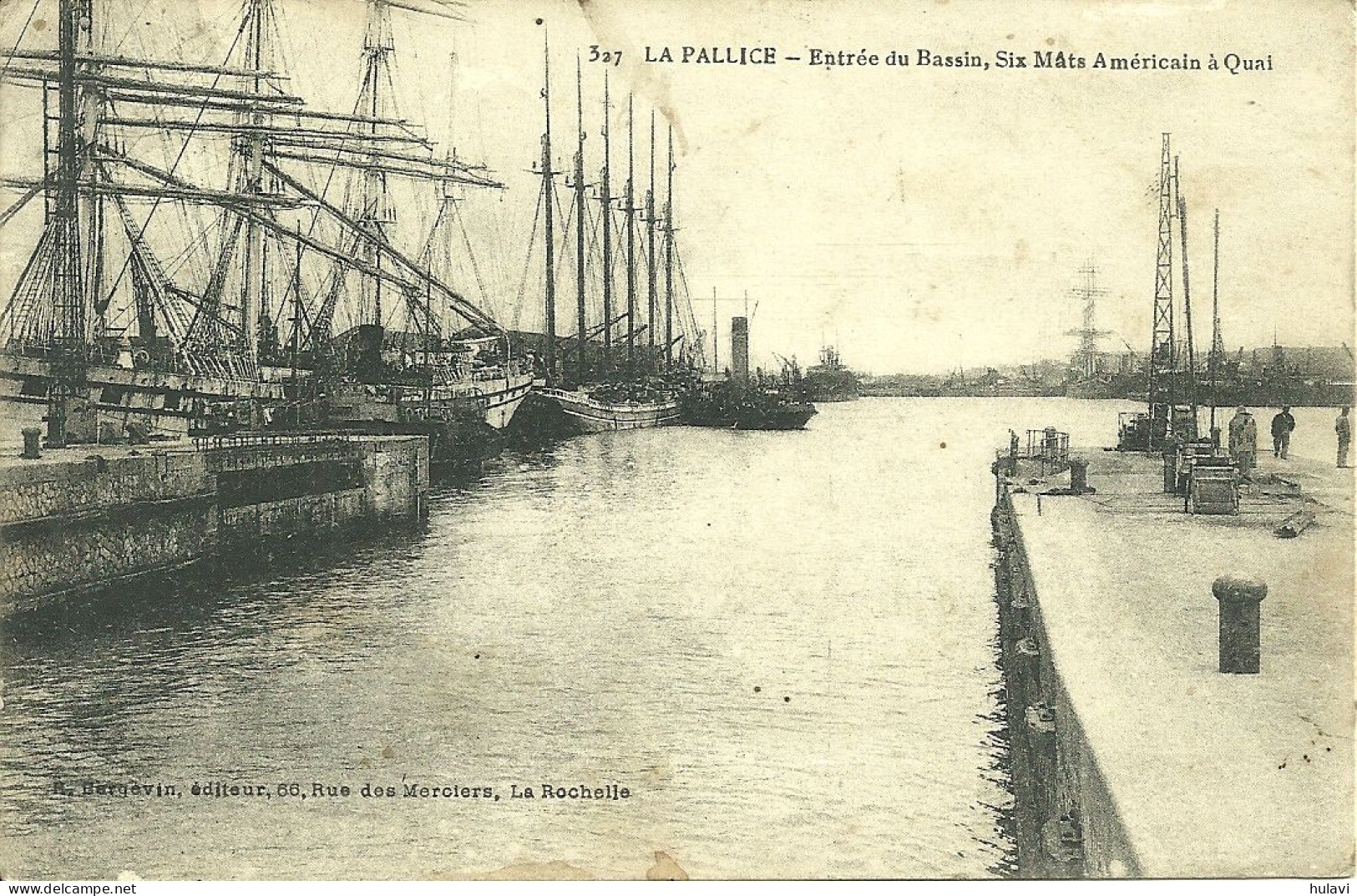 17  LA PALLICE - ENTREE DU BASSIN - SIX MATS AMERICAIN A QUAI (ref 0060) - Autres & Non Classés