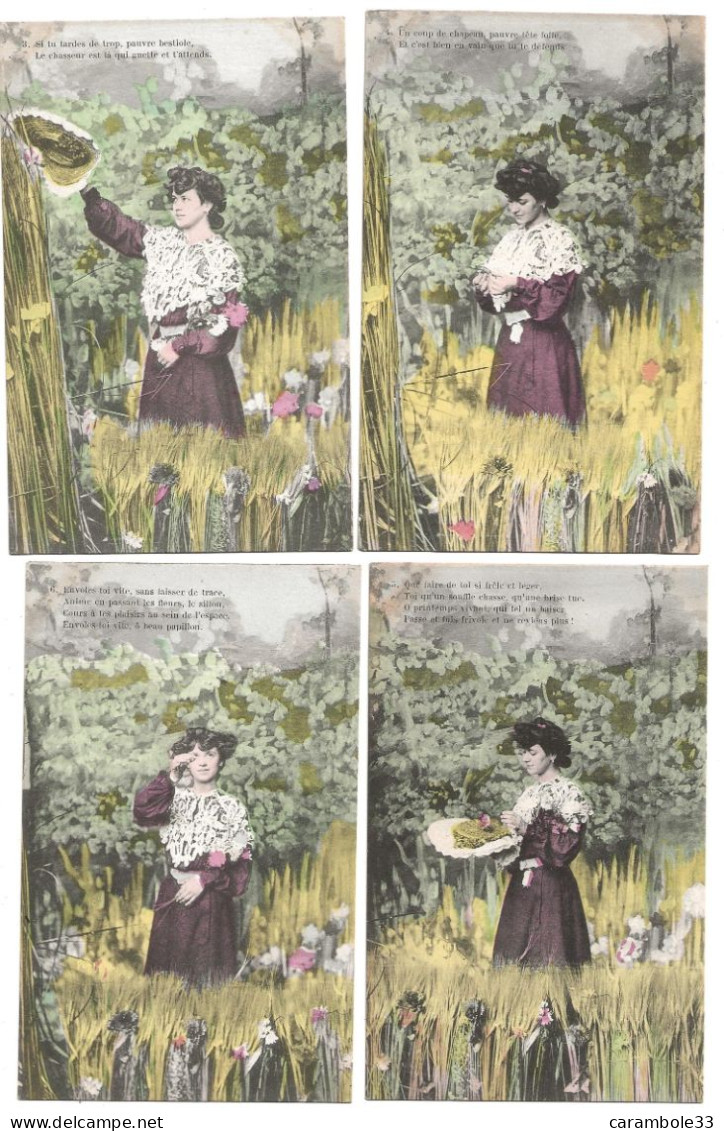 CPA Cueillir  Les Fleurs , Parmi Les Papillons   ( 6 CPA  )   Non Circulée( 1594) - Women