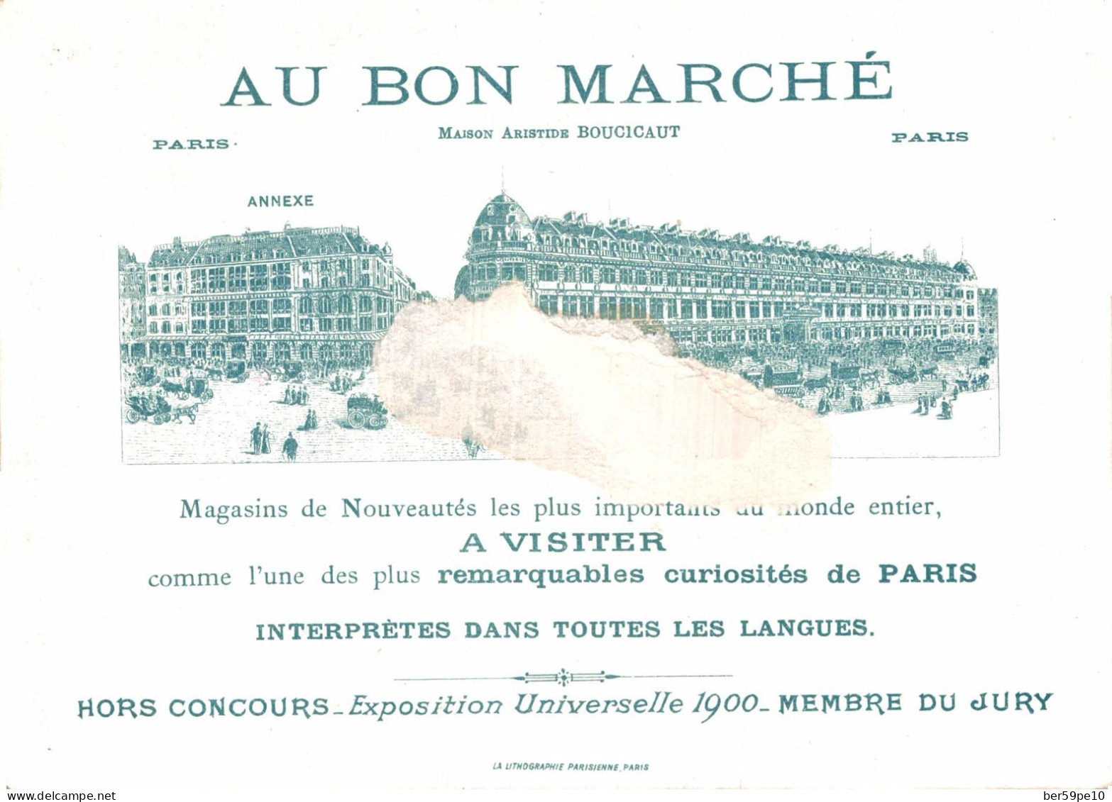 CHROMO AU BON MARCHE MAISON A. BOUCICAUT PARIS / RUSSIE CARTE LE PORT DE CRONSTADT ST PETERSBOURG DRAPEAU MEDAILLES - Au Bon Marché