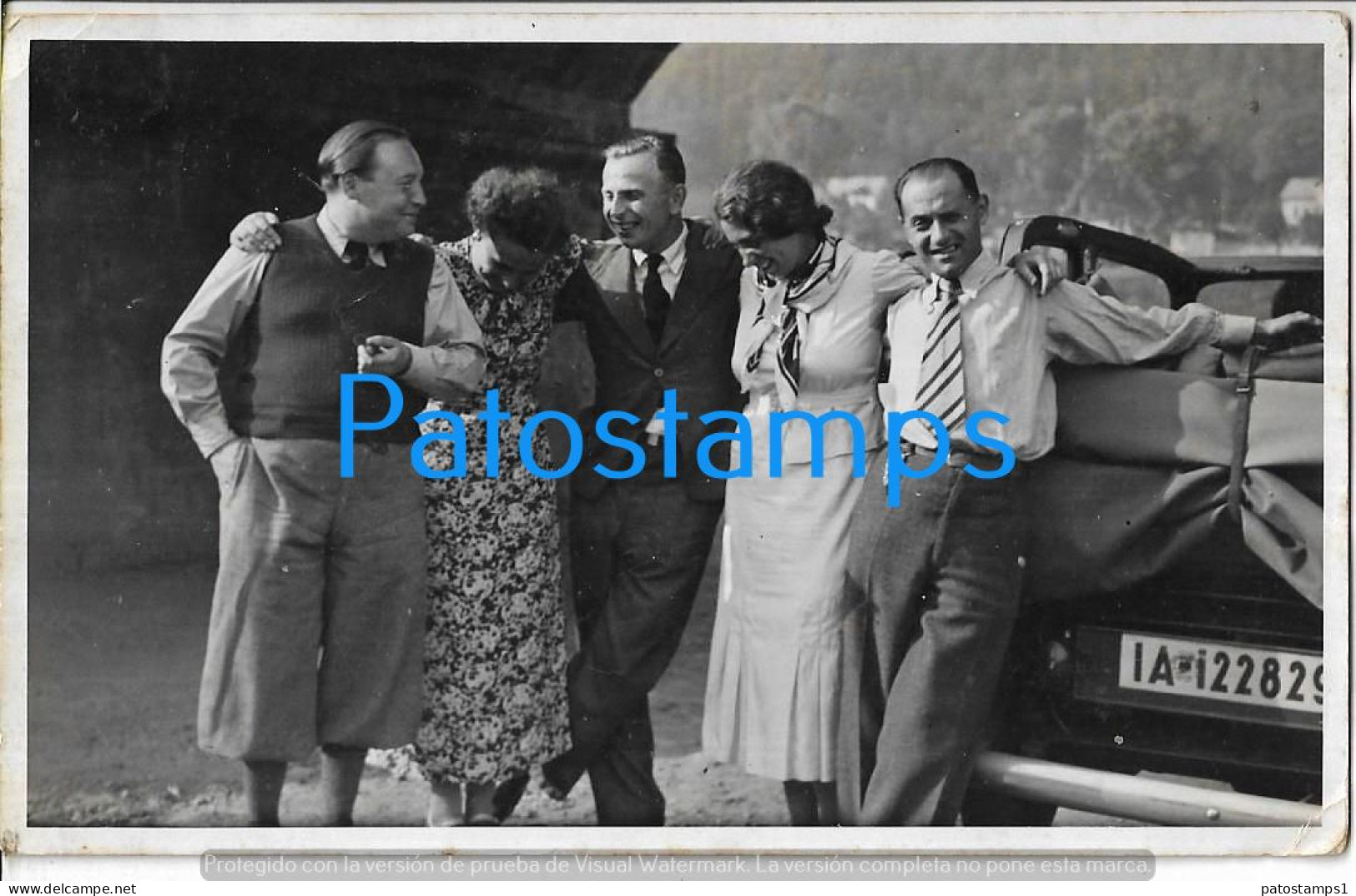 228756 GERMANY COSTUMES PEOPLE IN AUTOMOBILE CIRCULATED TO ISRAEL POSTAL POSTCARD - Other & Unclassified