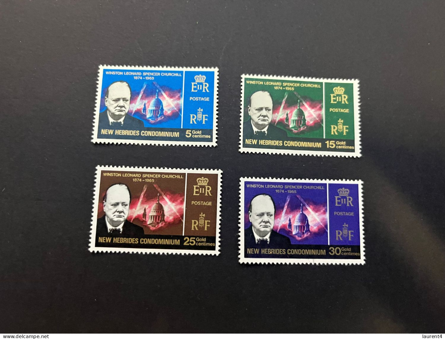 11-5-2024 (stamp) New / Unused - New Hebrides / Nouvelle Hébrides - Winston Churchill (4 Values) - Vanuatu (1980-...)