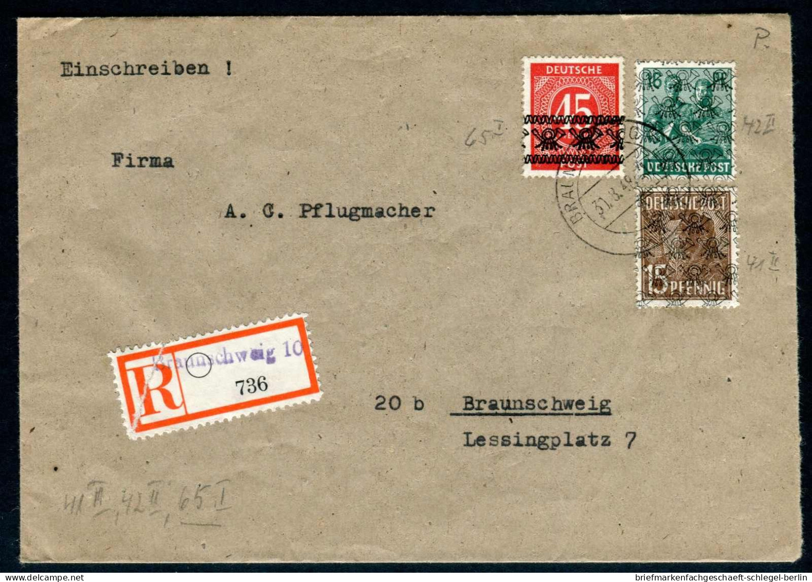 Amerik.+Brit. Zone (Bizone), 1948, 42 II + 46 II(2) - 38 II(2) + ... - Sonstige & Ohne Zuordnung