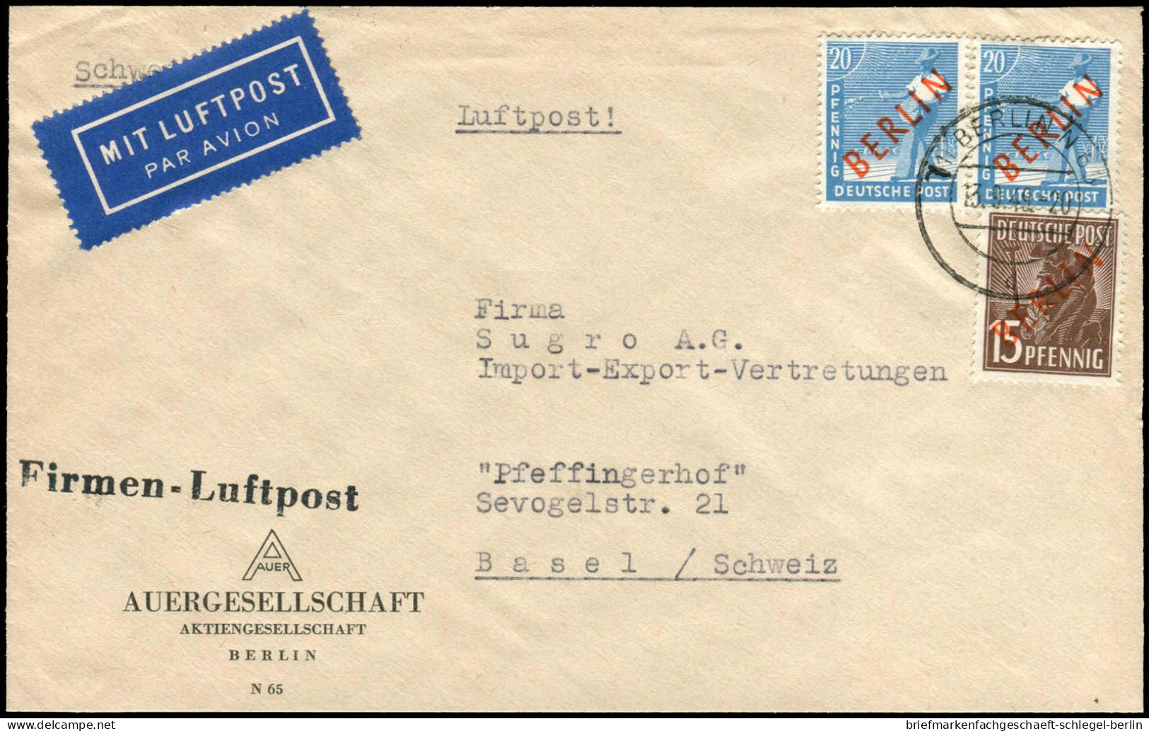 Berlin, 1949, 25 + 26(2), Brief - Andere & Zonder Classificatie