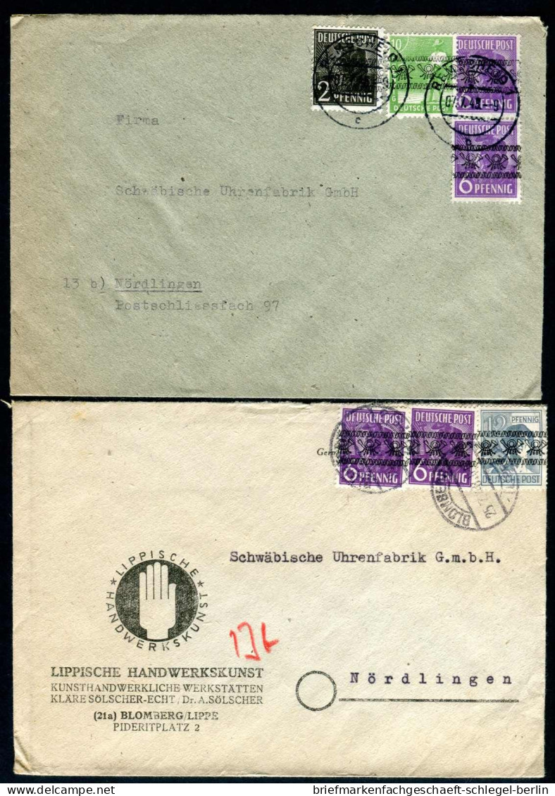 Amerik.+Brit. Zone (Bizone), 1948, 36 I (4) + 38 I (2) U.a., Brief - Lettres & Documents